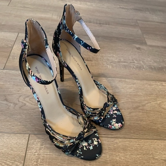 Who What wear Floral Print Strappy Heels - Picture 1 of 8